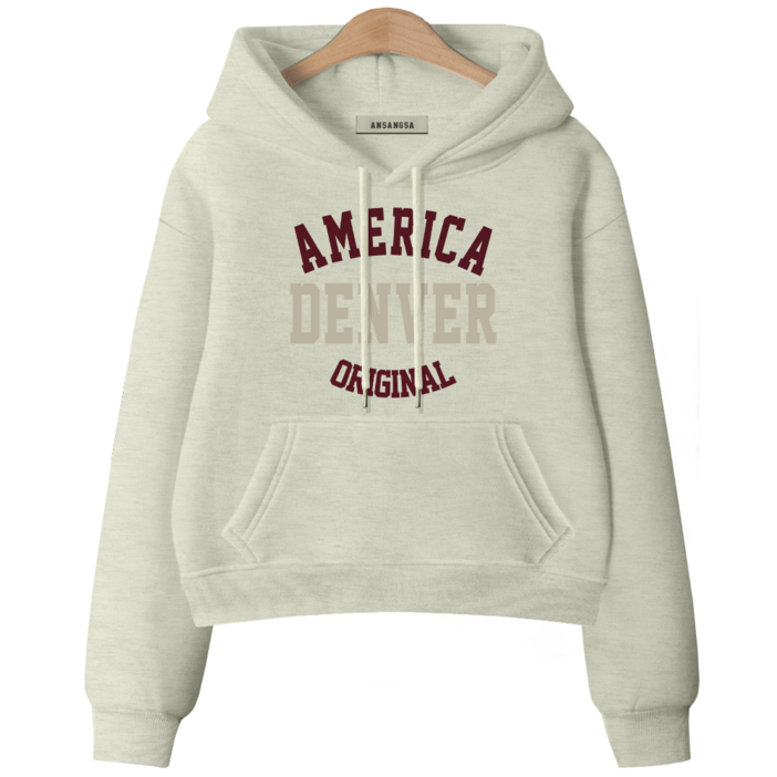 ANSANGSA 댄버A 여성 semi크롭 루즈핏 후드 스웨트셔츠