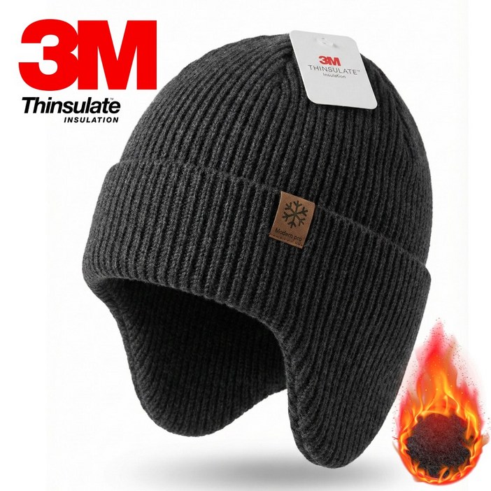 모던프로 3M 겨울 귀돌이 비니 방한 기모 안감