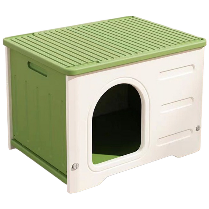 미우프 강아지집 고양이숨숨집 길냥이 야외 사계절 애견 하우스, 그린, 1개
