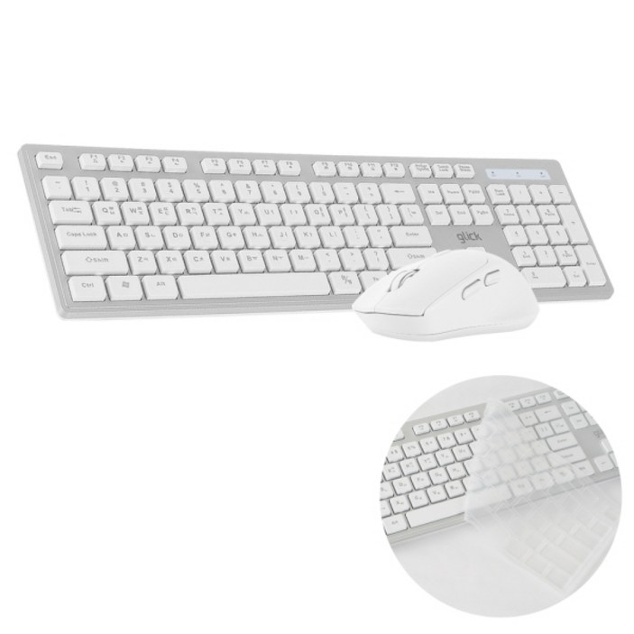 지클릭커 OFFICE PRO 인체공학 무소음 무선 키보드  마우스 세트