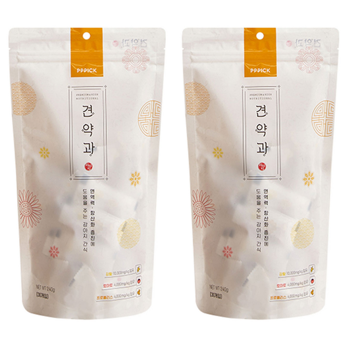 피피픽 강아지 견약과 면역력 영양 간식, 강황, 240g, 2개