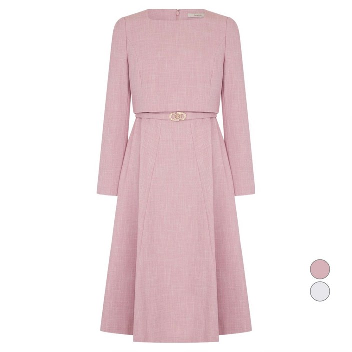 케네스레이디 여성용 첼리잇 벨티드 플레어 원피스