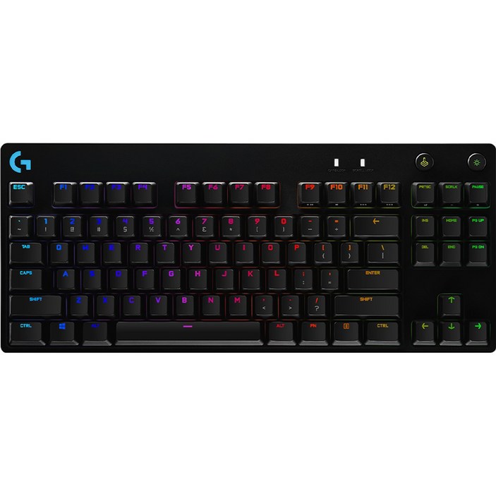 로지텍 PRO TKL GX BLUE 기계식 게이밍 유선 텐키리스 키보드, 혼합색상, YU0039, 청축