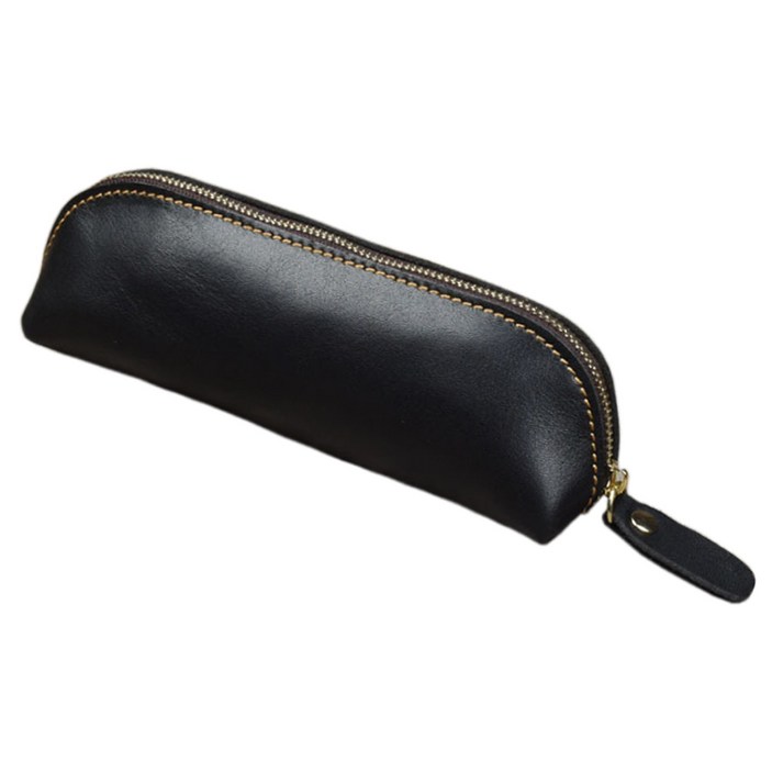 코히모 빈티지 가죽 펜 파우치 4W120, 블랙, 1개