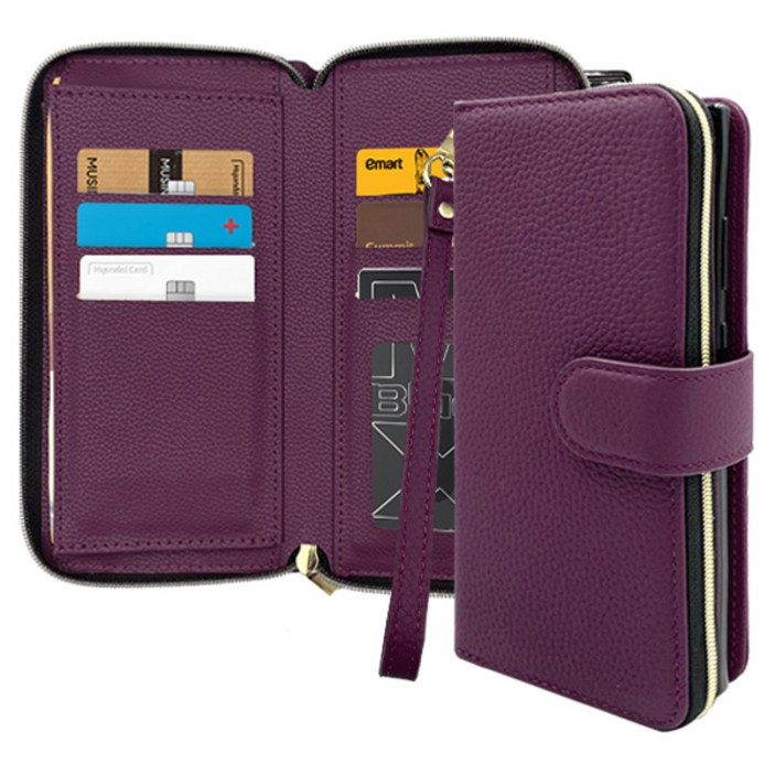 까미또 팔렛 천연 소가죽 지퍼 월렛 다이어리형 휴대폰 케이스