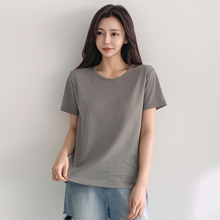 부루앤쥬디 여성용 G 린넨 유넥 반팔 티셔츠 BORGTS401D