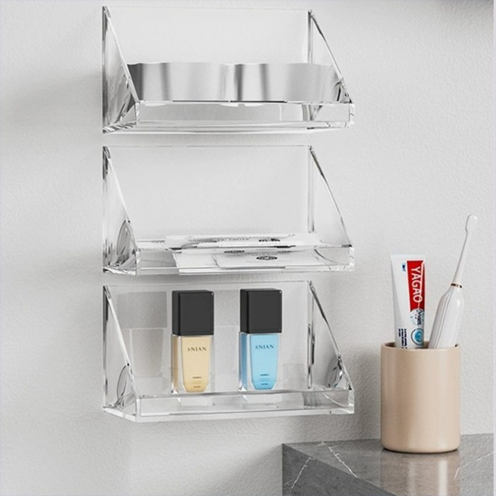 그리드업 부착식 욕실 화장대 소품 정리함