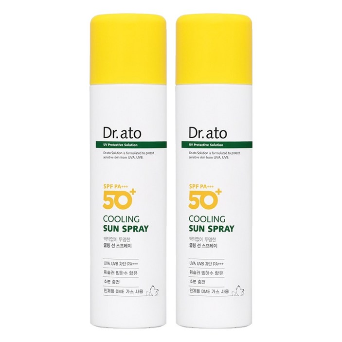 닥터아토 쿨링 선 스프레이 SPF50 PA, 2개, 150ml 닥터아토 쿨링 선 스프레이 SPF50 PA, 2개, 150ml