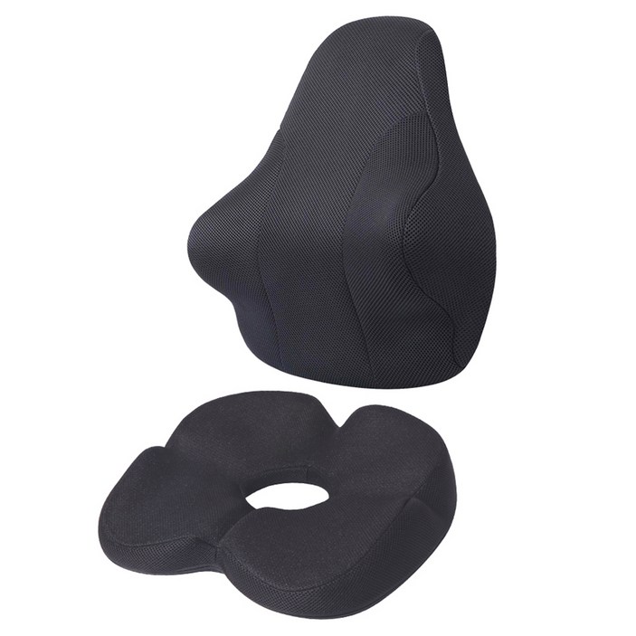 베네폼 바른자세 등받이 허리쿠션 허리소프트  힙업방석 세트