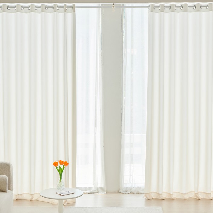 뷰하우스 플로라 쉬폰 커튼 2p 세트