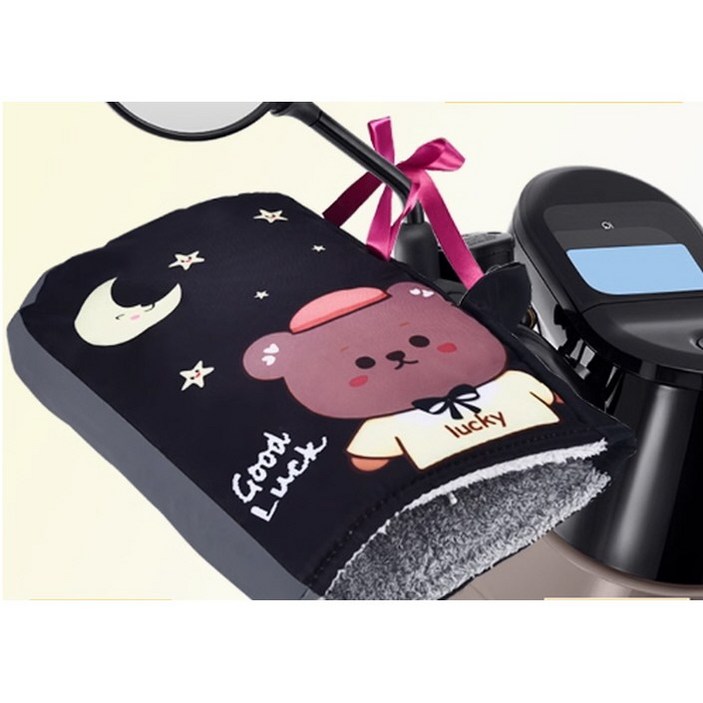 홈엔모어 전기 자전거 방한 토시 글러브 장갑, 곰돌이