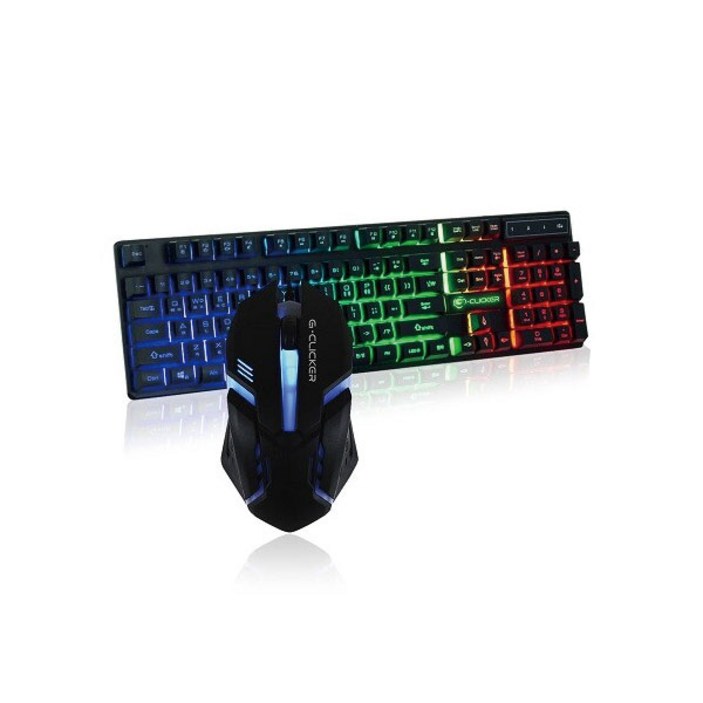 지클릭커 GMK-180 유선 키보드 마우스 세트 (USB), 블랙, GMK-180, 일반형