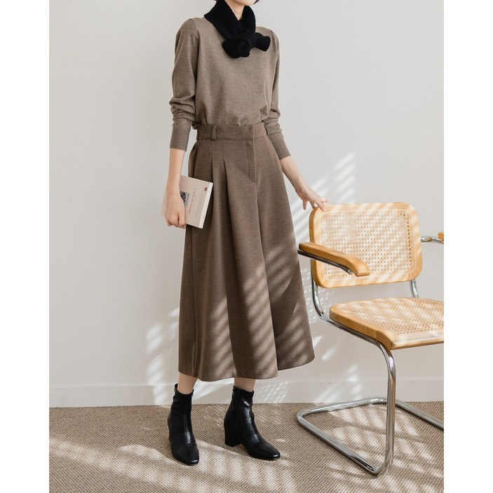 와이드 롱 슬렉스 치마바지