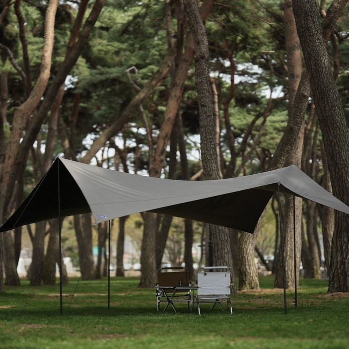 블루폴 캠버 옥타 타프 캠핑 대형 그늘막 방수 블랙코팅 실타프