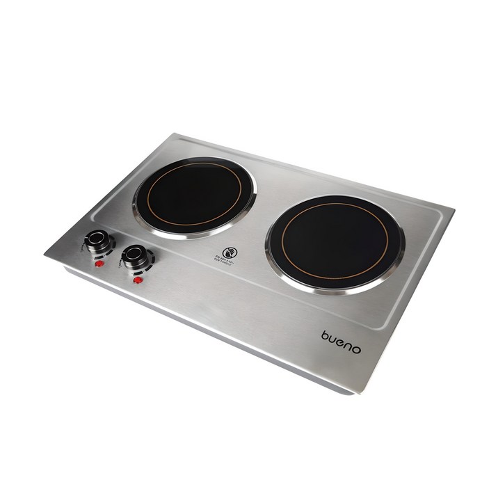 BUENO 세라믹 스테인레스 하일라이트 전기레인지 2구, DO-4020, 빌트인