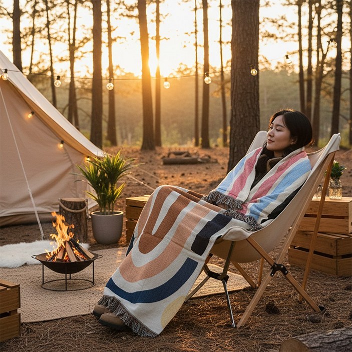 쁘띠끄 감성 캠핑 담요 이불 블랭킷 8종
