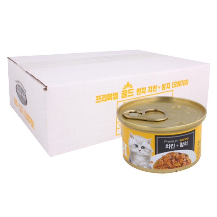 골드런치 고양이 주식캔 치킨 참치 80g 골드런치 고양이 주식캔 치킨 참치 80g