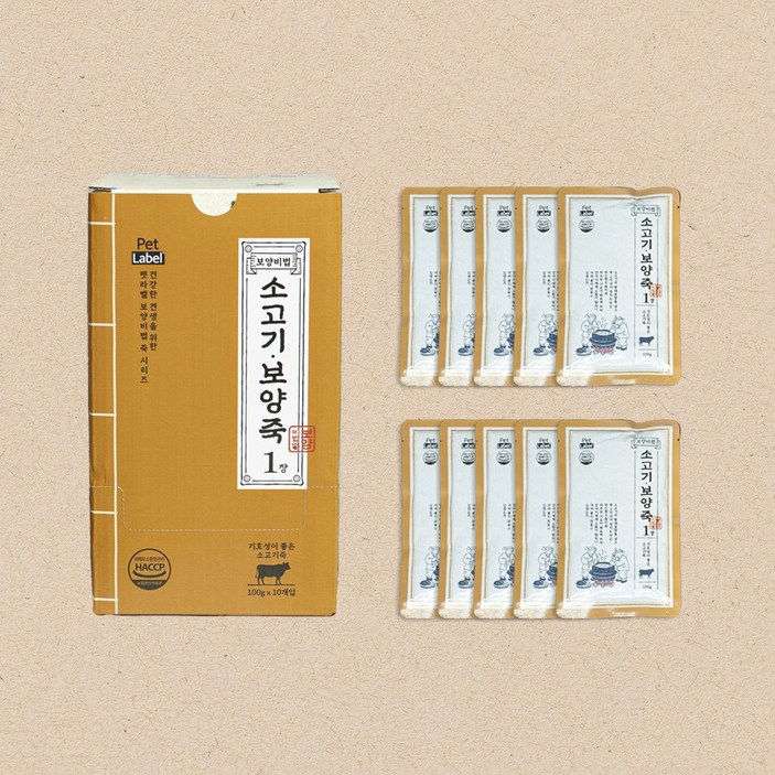 펫라벨 보양비법 강아지 보양죽, 강아지보양식, 10개, 100g, 소고기 펫라벨 보양비법 강아지 보양죽, 강아지보양식, 10개, 100g, 소고기