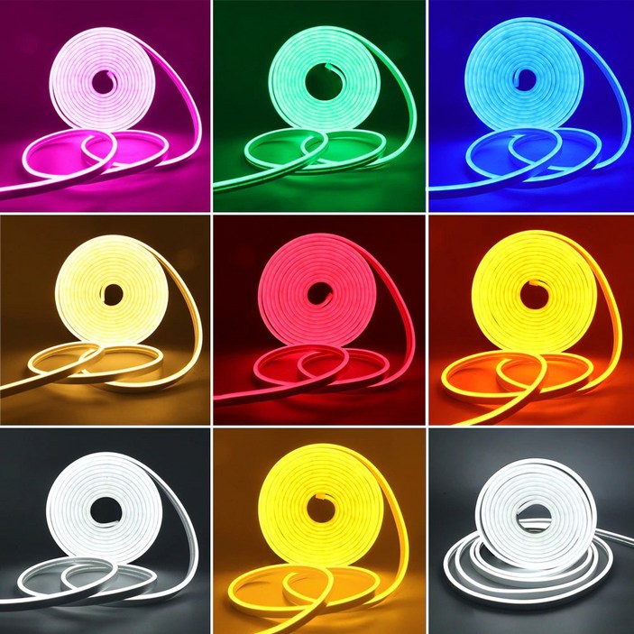 지아이비 LED 네온플렉스 줄조명 아트네온 간판 및 간접 조명 12V 5M, 핑크