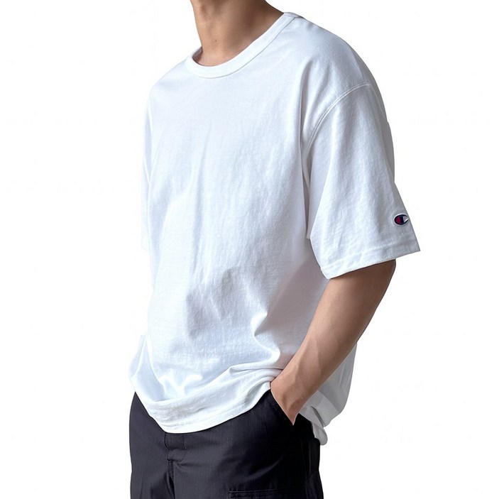 챔피온 무지티 반팔티 T425 흰티 검정티