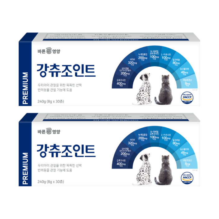 바른뉴트리펫 강츄조인트 강아지 고양이 관절 슬개골 영양제 콘드로이친, 강츄조인트, 2개, 뼈/관절 강화