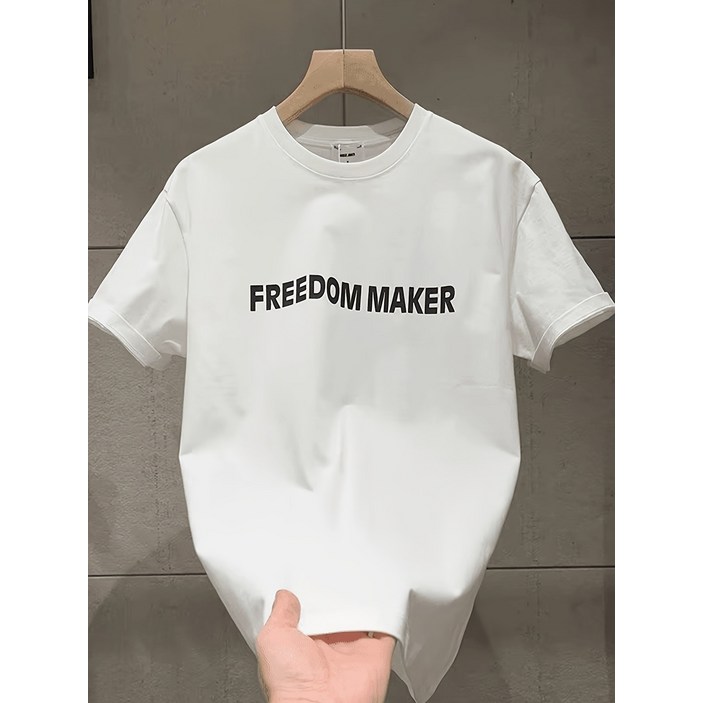 레저 커스텀 티셔츠 남성용 헤비 듀티 면 셔츠 - 여름 캐주얼 라운드넥 반팔, 통기성 및 편안함, 캐주얼한 착용에 적합