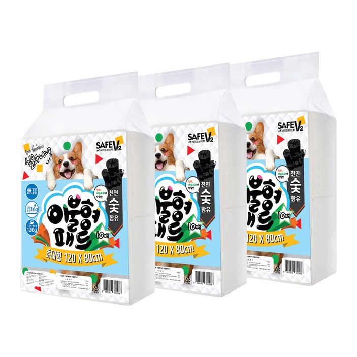 세이프한 이불형 10매 (120x80cm )숯 초대형패드, 3개, 10개입