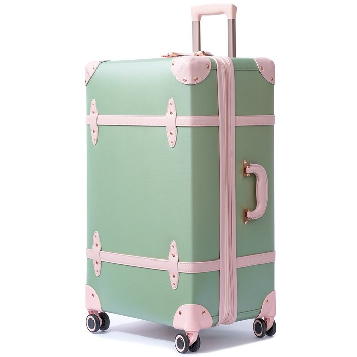 urecity 클래식 빈티지 하드 캐리어 여성 여행용 캐리어 360도 회전 휠 기내용 중형 대형