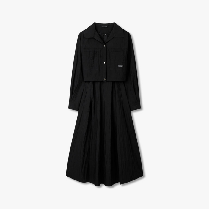 백화점 정품 지컷 원피스 라벨 포인트 셔츠 레이어드 원피스7255137107