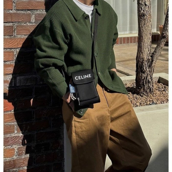 COSYEVNO  남성 니트 카디건 가을 스트라이프 멋스러운 루즈핏 멋스러운 하프 버튼 코트 CXJks-18