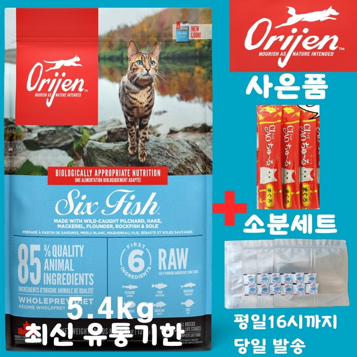 오리젠 6 식스 피쉬 캣 (견성상사 단독 사은품 증정 판매자 확인필수), 1개, 5.4kg, 해산물