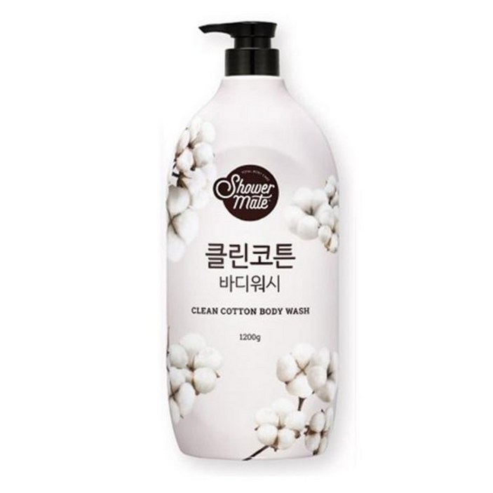 샤워메이트 클린코튼 바디워시 목화솜향, 1.2kg, 1개
