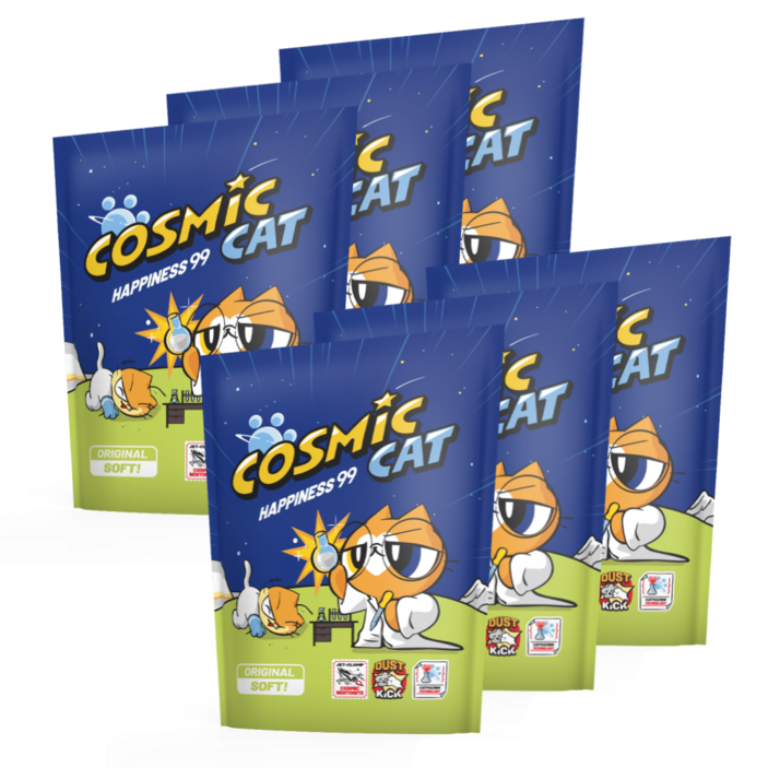 코스믹캣 오리지널 소프트 벤토나이트 고양이모래 6kg 총 6봉총 2박스 배송, 6kg, 6개, 무향