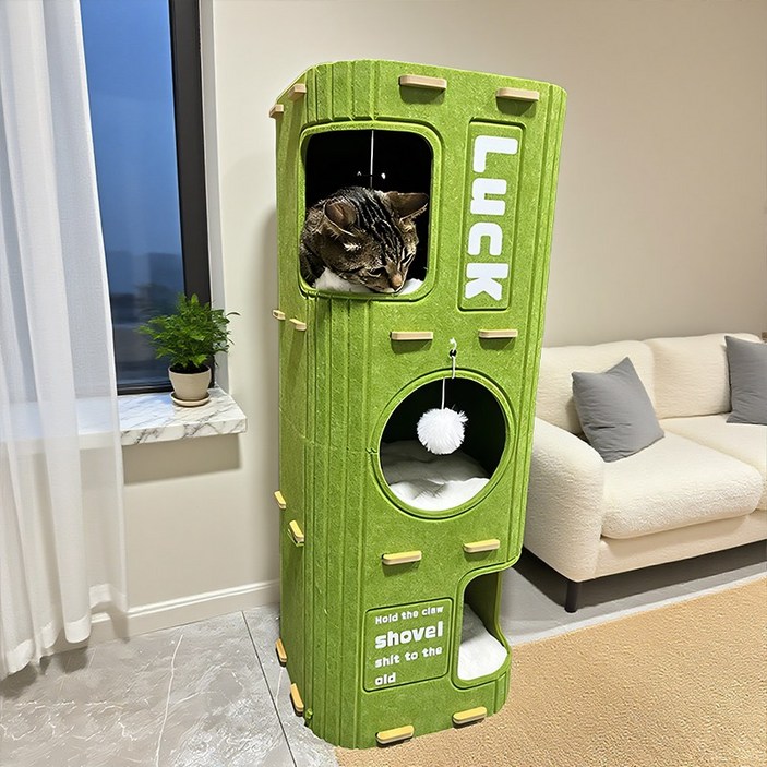 크리에이티브 캣타워 다기능 힐링 스페이스 고양이호텔 귀여운 중형 고양이 집
