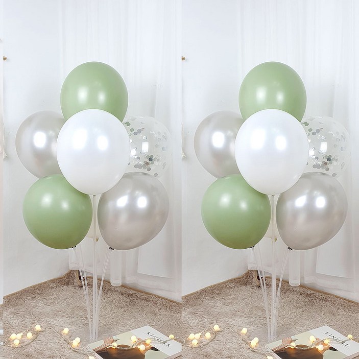 파티앤온 풍선꽂이 펄풍선 스탠드 장식 세트, 2개, 5.올리브 반짝