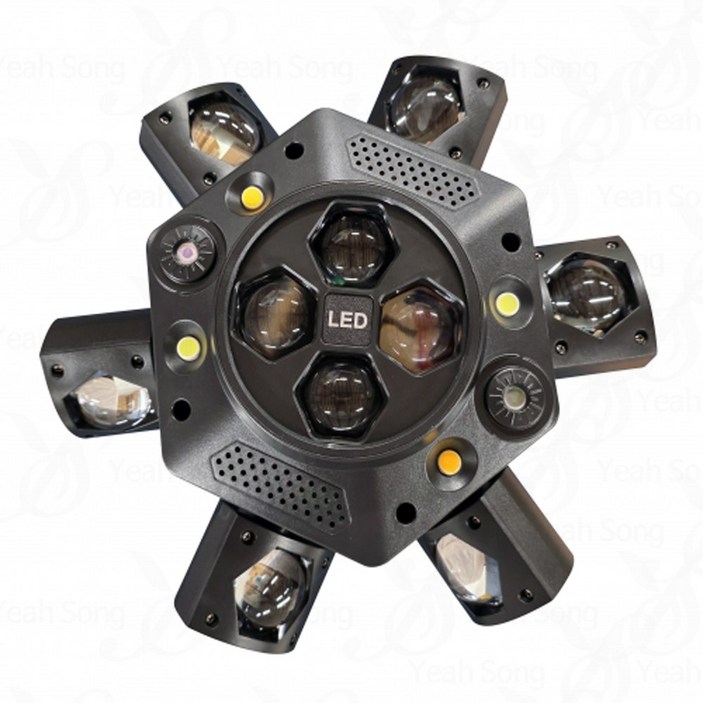 6구 회오리 문어발 무빙/ LED SPIN MOVING 360도회전 특수조명 빔 싸이키 레이저 복합무빙 무대연출 노래방 7080주점/예송사운드