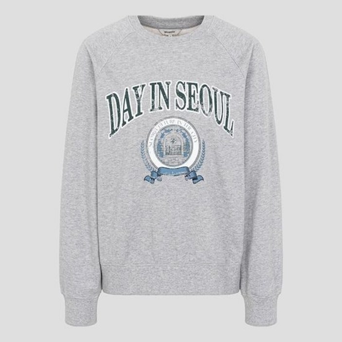 백화점정품 25년SS 빈폴레이디스 빈폴 BEANPOLE 면 혼방 빈티지 그래픽 스웨트 셔츠BF5841C023