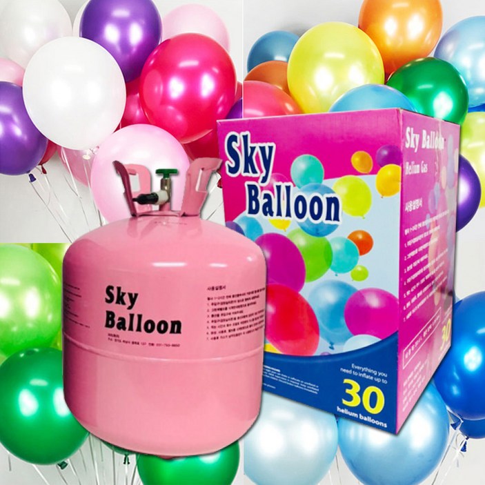 헬륨가스 30개입 헬륨풍선세트 천장풍선 안전한 99.999 고순도 KC인증, A00.가스만헬륨30개입