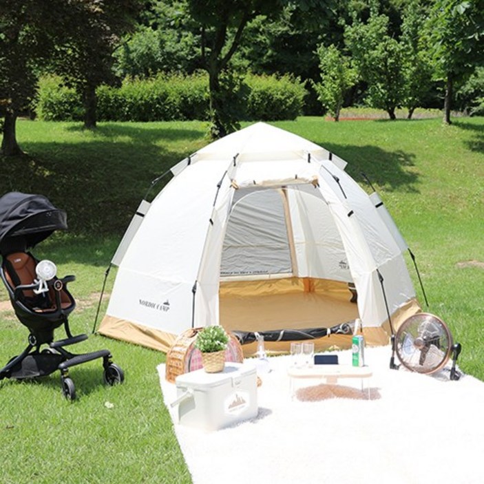 노르딕 캠프 펜타곤 원터치 텐트 34인용 넓은사이즈 NOROT01  내수압 3,000mm 쉬운 설치.해체