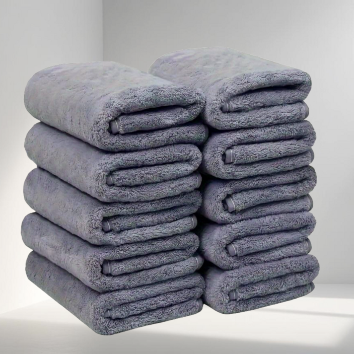 흡수력 좋고 빠른 건조 탄탄하고 먼지 없는 극세사 수건 10p 세트