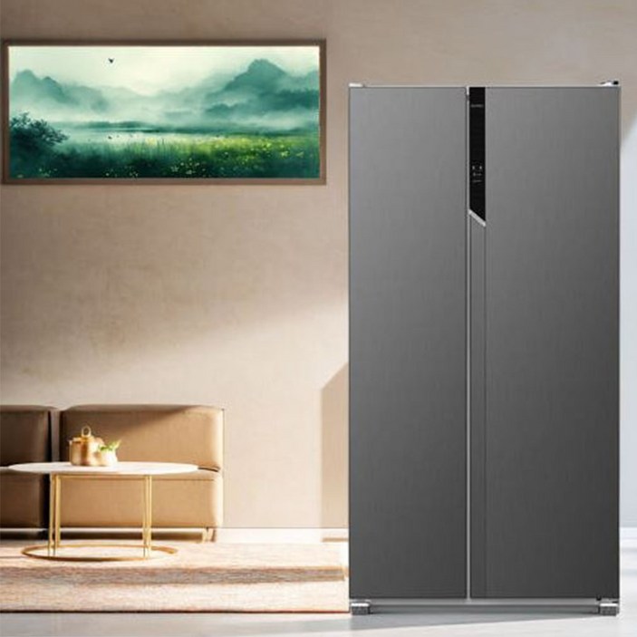 위니아 클라쎄 521리터 대용량 2도어 양문형 냉장고 521L 실버 RKE952SIS5MEV(AK)