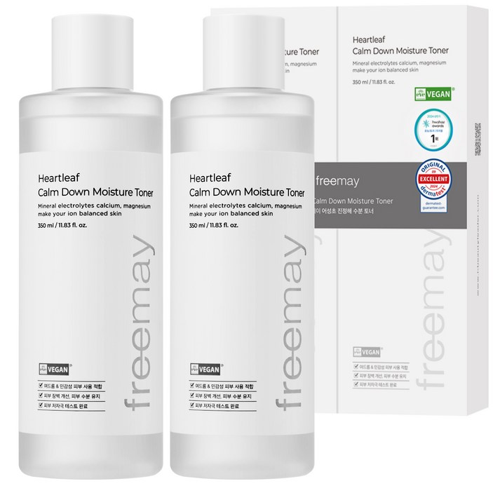 프리메이 비건 어성초 진정해 수분 여드름 토너, 350ml, 2개