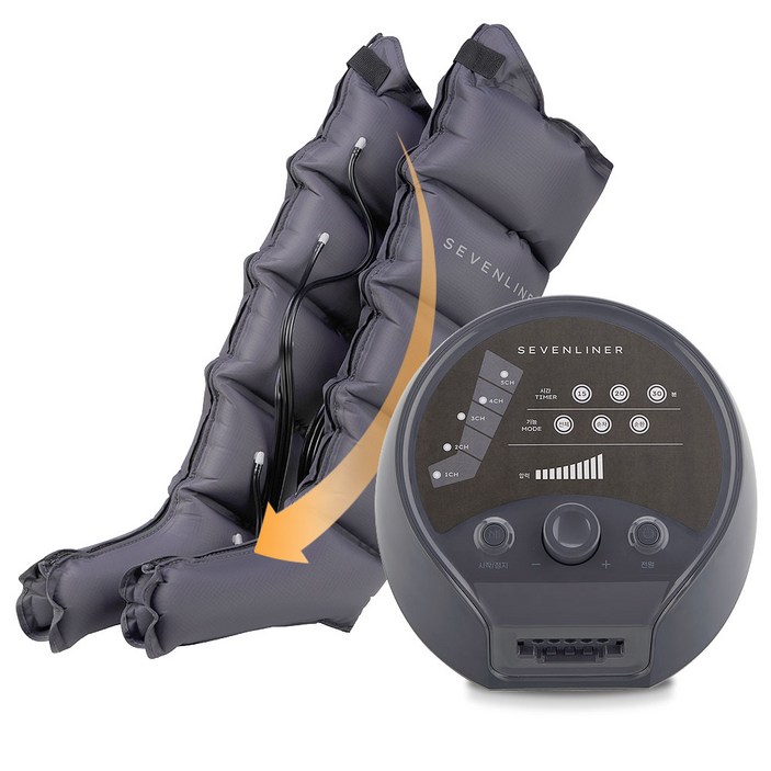 국내제조 세븐라이너 S3 공기압 다리 발 안마기 종아리마사지기 그레이, 그레이