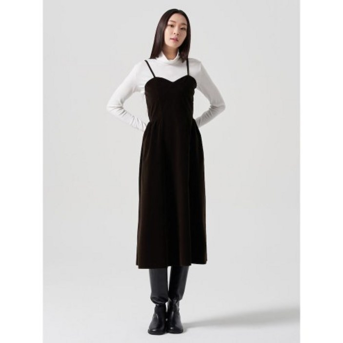 (국내매장정품) 에잇세컨즈 8SECONDS 벨벳 레이어드 원피스 브라운 (324Z71LYAD) 324Z71LYAD 220919