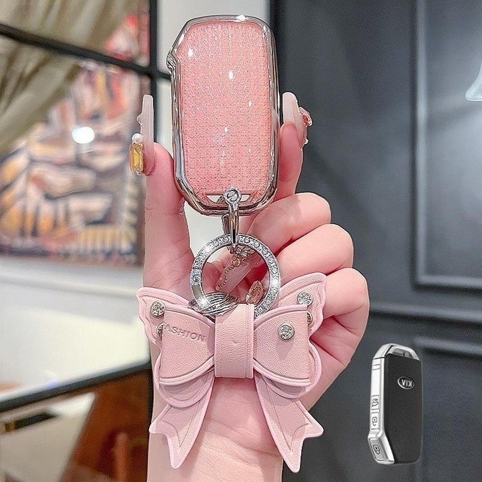 기아 키케이스 핑크 TPU 모닝 레이 자동차 키 홀더 커버 키링