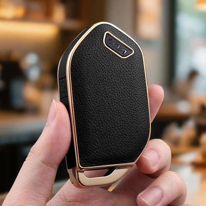 HAKO 소프트2.0 가죽TPU 차키케이스+키홀더 (4버튼), K-10 (4버튼), 블랙