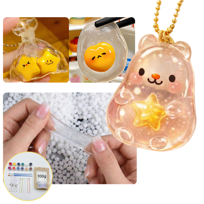 KC인증 미미무 집콕놀이 물라스틱 젤리플라 DIY 키링 만들기 키트