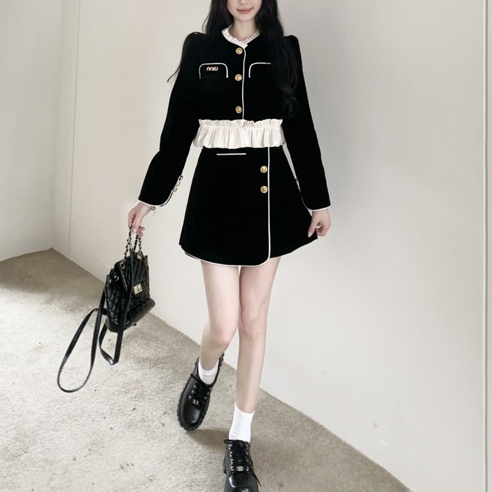 레이스 벨벳 자켓스커트 SET