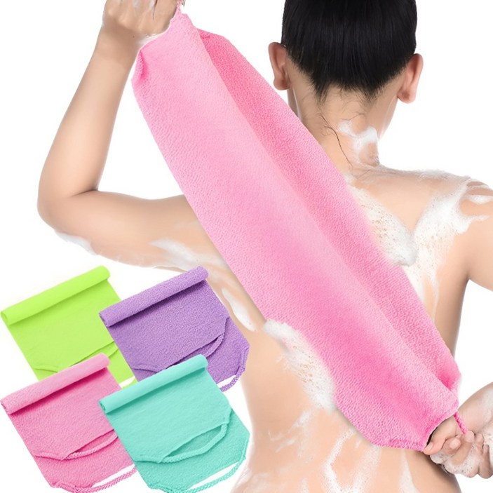 주비아 등이 개운해 지는 까슬한 대나무 때밀이 각질제거 목욕타월, 4개, 1세트, 핑크세트