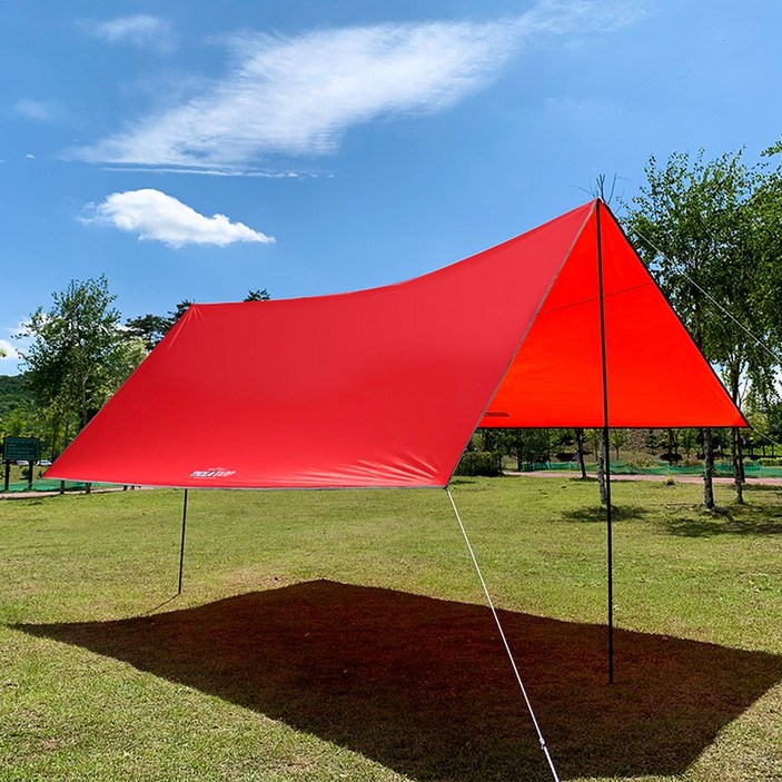 빈슨메시프 티클라 타프 450 렉타 초대형 캠핑 그늘막 타프 풀세트, 타프450 레드
